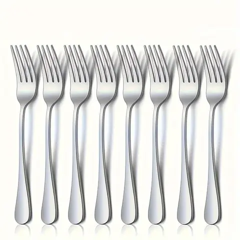Stainless Steel Dinner Fork (8 Counts), Dessert Fork, Stainless Steel Forks, Durable Cutlery Set for Home Party Restaurant, Tableware Set, Dishwasher Safe, Dinnerware Sets, Utensils