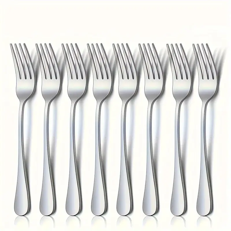 Stainless Steel Dinner Fork (8 Counts), Dessert Fork, Stainless Steel Forks, Durable Cutlery Set for Home Party Restaurant, Tableware Set, Dishwasher Safe, Dinnerware Sets, Utensils