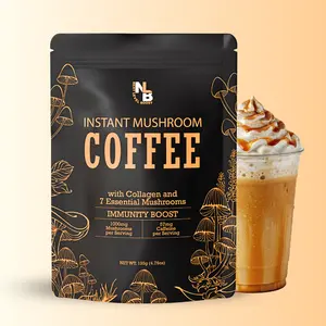 Immunity Gut Health Mushroom Coffee Drink with Collagen – Turkey Tail, Chaga & Adaptogenic Mushrooms | Gluten-Free & Non-GMO