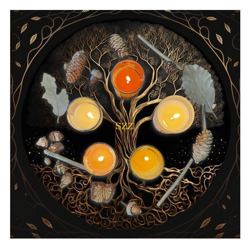 2026 Altar Cloth Life Tree Altar Tapestry Tablecloth Tarot Mat Tarot Card Cloth Witchcraft Tablecloth Linen Table Cover Gift