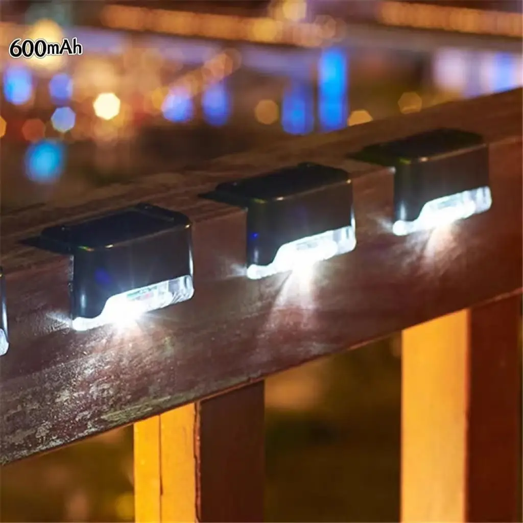 Solar Outdoor Waterproof Stair Step Light, 4 Counts Solar Fence Light Outdoor, Outside Solar Deck Lights For Backyard Wall Step Garden Fence Patio Bac