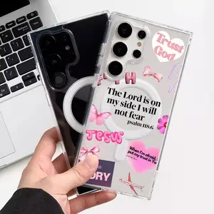 Faith Over Fear Psalm Christian Aesthetic For  GalaxyS25/ S24/S23/S22 S24+/S23+/S22+Ultra FE Plus all inclusive anti fall phone case Protection Cover shock poof case Screen Protector Casin-51YKLSX-04