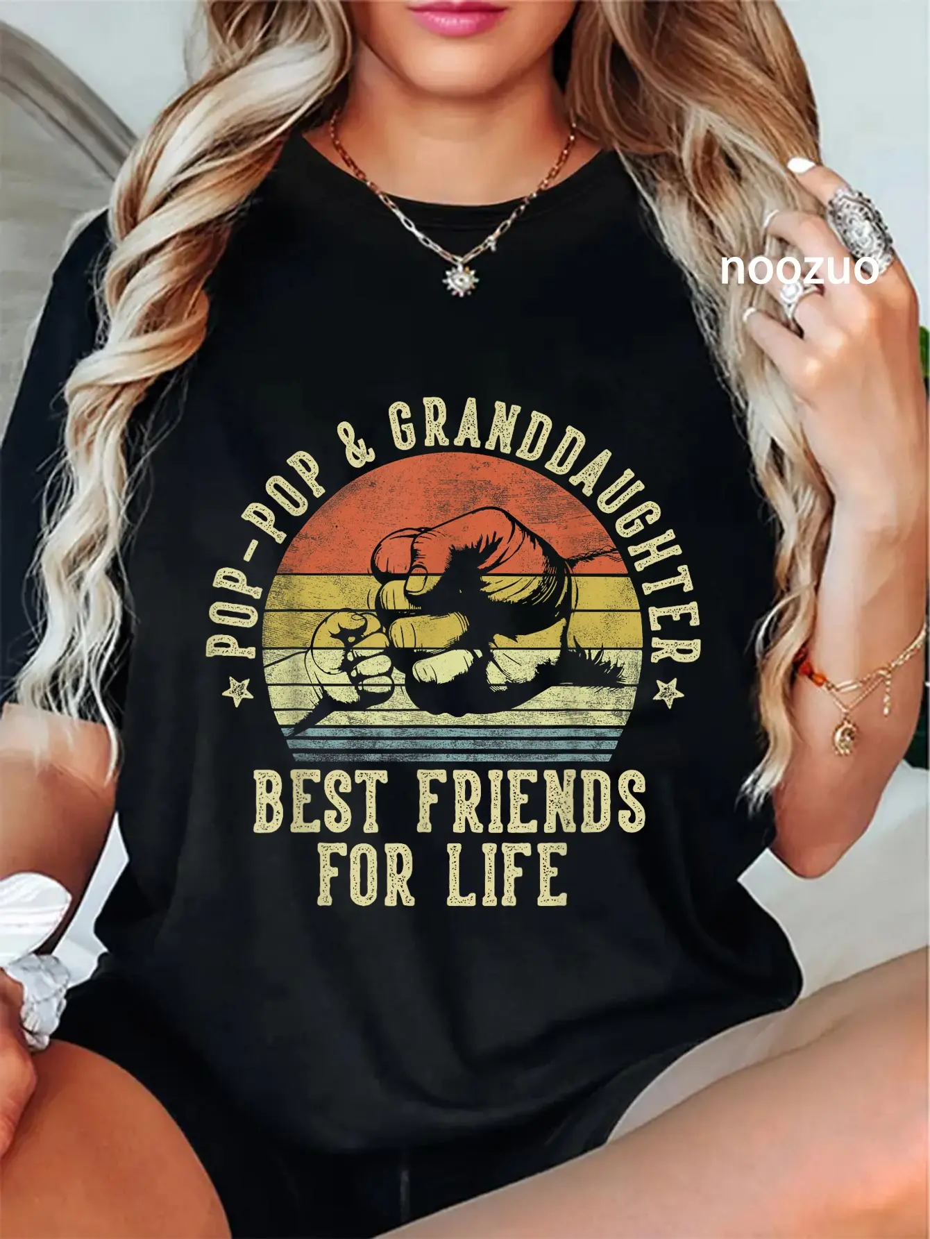 100% Cotton Pop-Pop and Granddaughter Best Friends for Life Funny Poppop T-Shirt