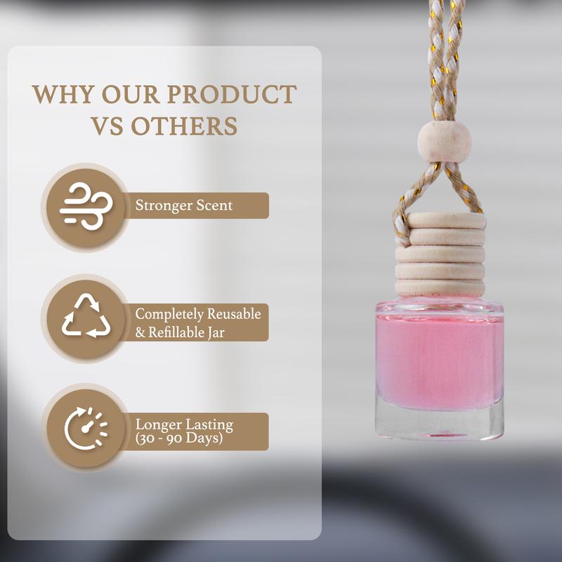 6-Pack Christmas Car Essential Oil Aromatherapy – Suspended Air Freshener for Cars & Homes, Natural Auto Interior Diffuser (Unisex) – Durable for Holiday Drives