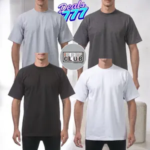 Pro Club 4 Pack Heavyweight T-Shirts in Grey Charcoal Black & White , unisex, comfortable . Crew Neck Cotton