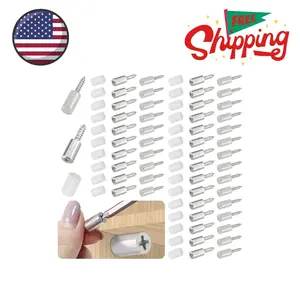 50 Pcs Self Tapping Screws Cabinet Laminate Support, Shelf Pins with Non-Slip Sleeve