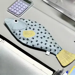 Fish Shaped Pencil Box, Small Fish Pufferfish Pen Case, Novelty Pencil Storage Set, Durable Zippered Stationery Bag