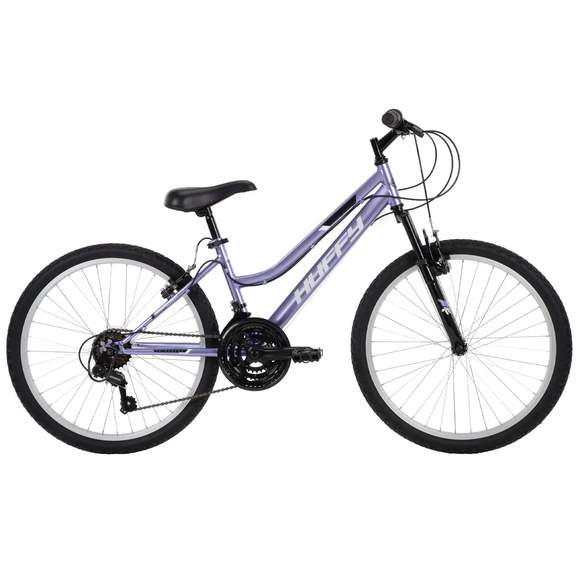 Huffy 24" Rock Creek Mountain Bike, Fits Riders 58” - 70”, Purple, Adult, Women's