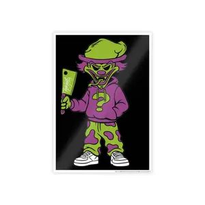 Riddlebox ICP Mashup - StreetJokerz - Gloss Poster — Green Riddle Clown with Axe Horror Art Print