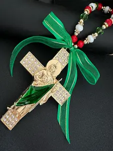 Saint Jude Cross Charm Catholic Gift, Virgen De Guadalupe Pendant, San Judas Tadeo Car Hanging, Home Door Hanger, Christmas Decoration