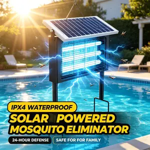Portable Solar Pest Control Lamp, Triple Luring Tube Design, Solar & USB Dual Charging, Waterproof Fly Insect Trapper, Ideal for Patio, Camping, Yard and Indoor Daily Use