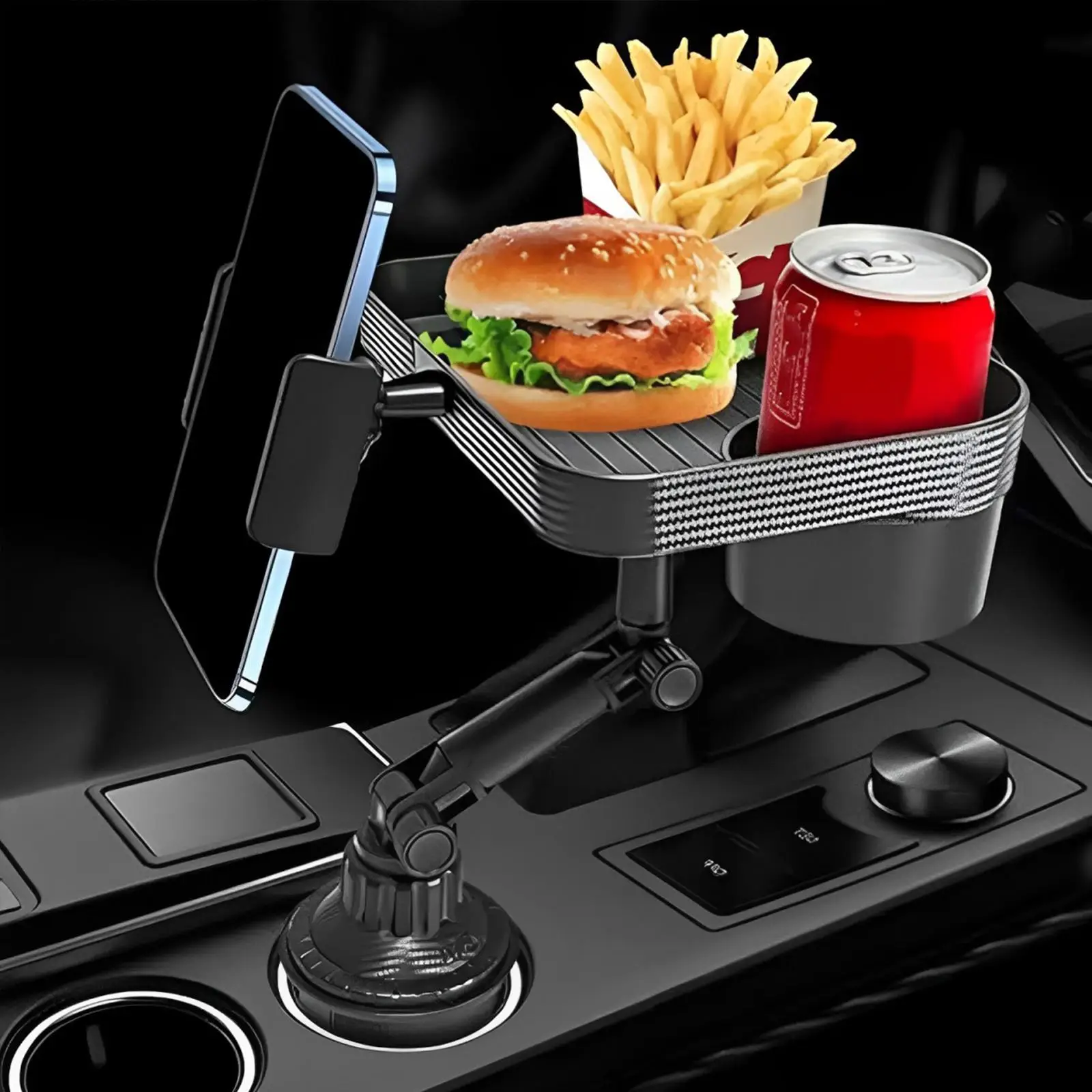 Car Tray Holder, 1 Count Car Cup Holder, Multifunctional Car Tray Holder, Car Interior Accessories for Eating, Drinking, Working, Automotive