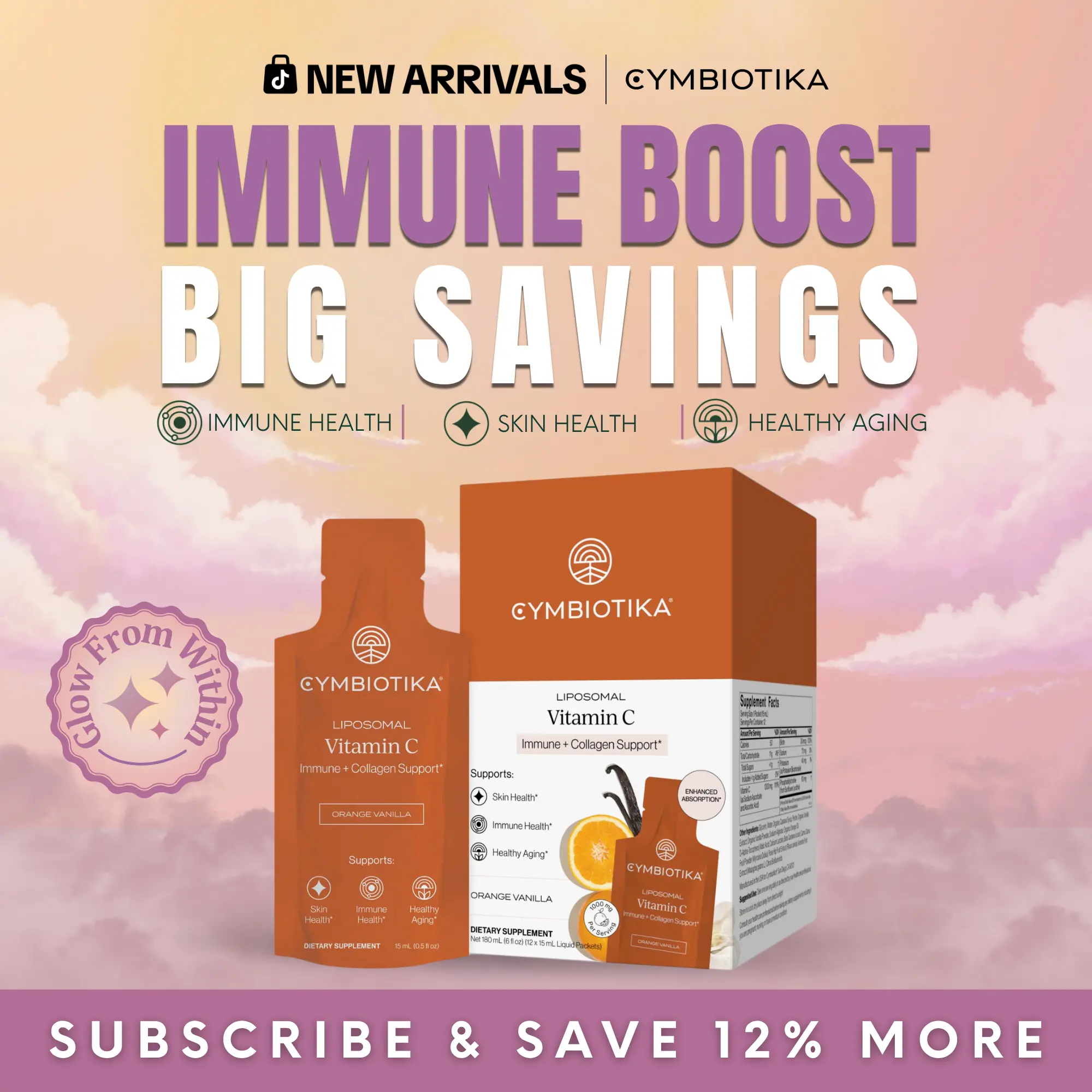 Liposomal Vitamin C | 12-Packet Starter Kit | Immune Defense, Collagen Production & Healthy Aging | Superior Absorption vs Standard Tablets | 100% Cassava-Derived | Biotin | Antioxidant Support | Plant-Based | Third-Party Tested