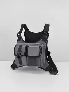 Trendy Functional Tactical Chest Pack Durable Nylon Multi-Compartment Chest Bag Outdoor Cycling Motorcycle Fishing Workwear Vest Bag New Style for Men and Women