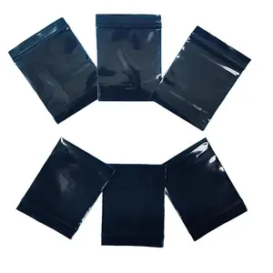 100 High Quality Durable Black PE Bags, Food Grade Thick Lightproof Material, Reusable Zipper Closure Ziplock Bags for Jewelry Storage Sealed Pack Zippered Storage Resealable Bags