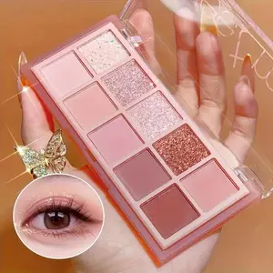 Sweet Mint 10-Color Eyeshadow Powder Palette: Glitter, Shimmer, Matte, Fine Shimmer, Natural, Waterproof, Sweatproof, Long-Lasting, and Smudge-Proof. Perfect for Halloween Makeup.