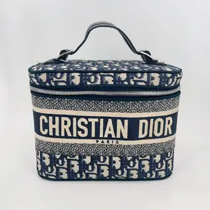 Pre-owned Dior canvas Crossbody Bags Christian DiorSmall DiorTravel Vanity Case Oblique