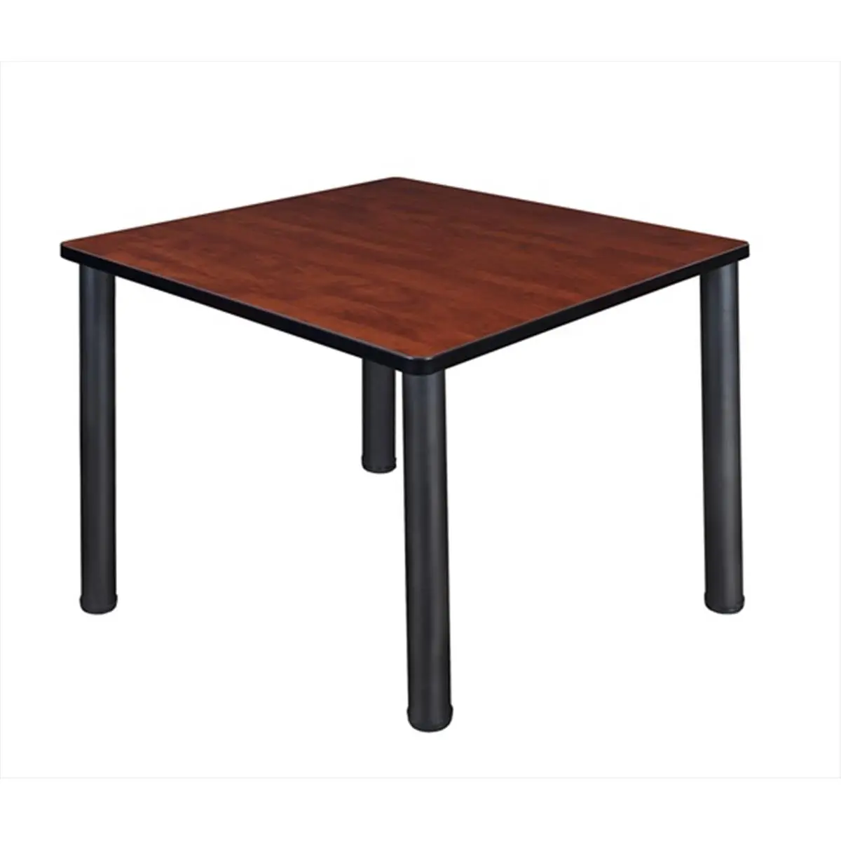 212 MAIN Regency 36 In. Square Adjustable Height Cherry Wood Dining Table - Black Post Legs, Easy Setup, Wood Dinner Table, Adjustable Height Table
