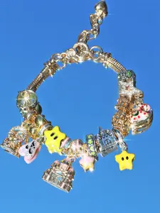 Cute Star Charm Bracelet, Dream Castle Star Bracelet, DIY Music Festival Bracelet, Ballet Shoe Bracelet, Adorable Style Jewelry