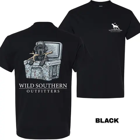 Wild Southern Outfitters Men's Classic Camo T-Shirt - Heavy Cotton Oversized Round Neck Short-Sleeve Menswear Graphic Top, Male Clothing Unisex Streetwear Shed Hunting Labrador Dog Southern Lifestyle Sports Top, Machine Wash Cold