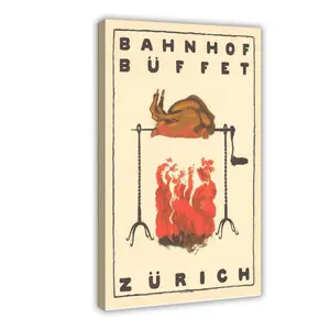 Zurich Bahnhof Buffet Switzerland Vintage Travel Canvas Poster Wall Art Decoration For Home Bedroom Office Living Dorm Room Decor Boys Girls Gift