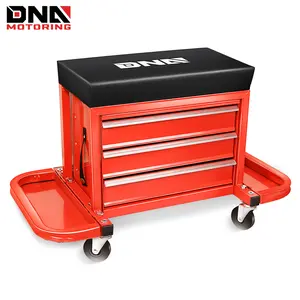 Tool Chest Rolling Mechanic Seat With Tool Trays