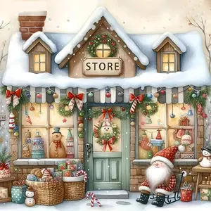 Multiple sizes available including square and round diamonds. This 5D DIY diamond painting set diamond art embroidery kit handmade furniture decor holiday birthday art personalized gift. Cozy Christmas store with gnome wall art