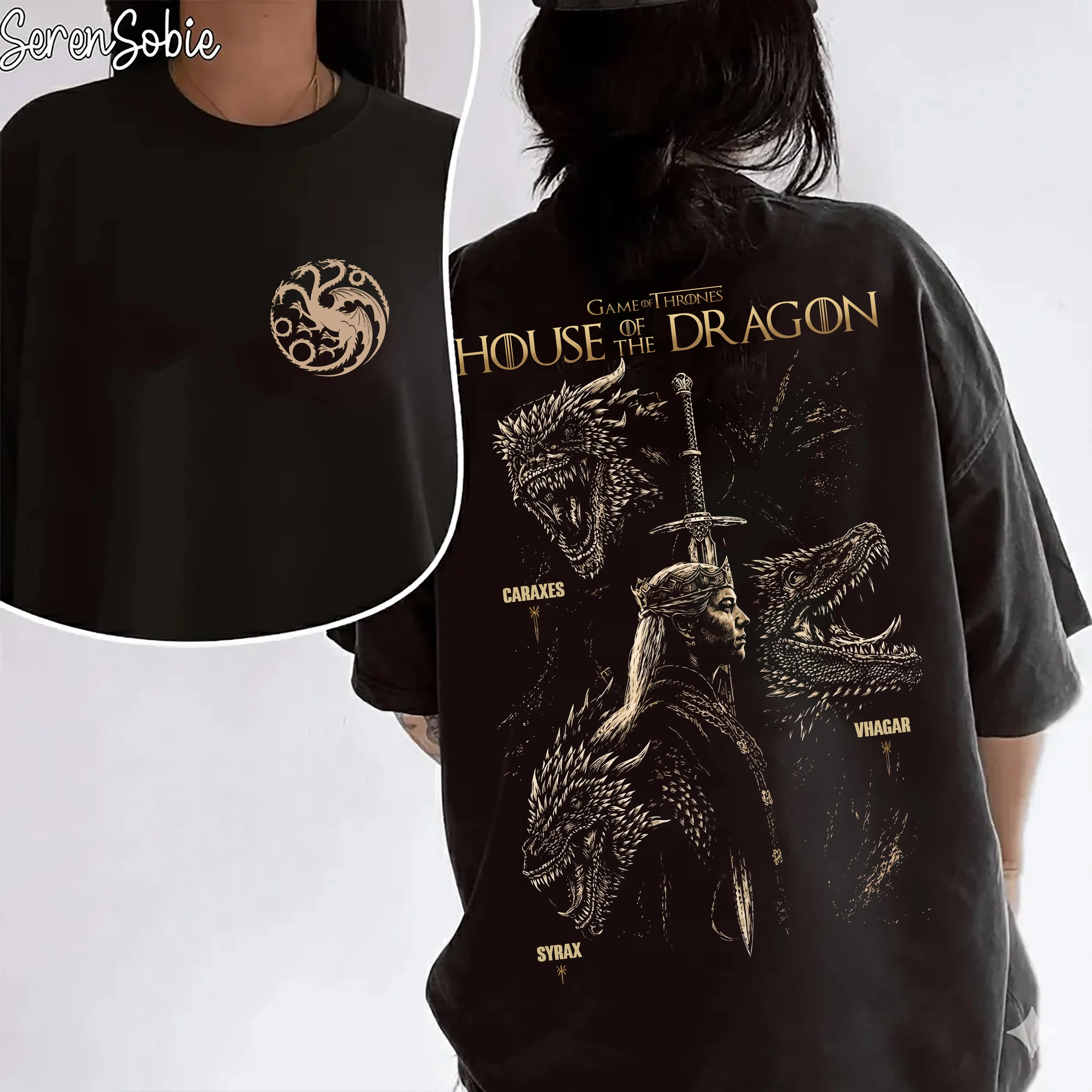 House Of The Dragon Targaryen Dragon Graphic Tee, Westeros Fantasy Shirt