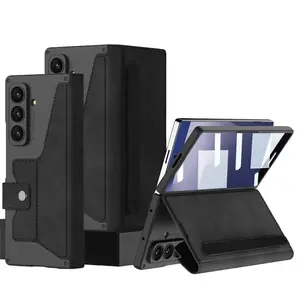 For Samsung Z Fold 7 Flip Cover Protective Case, High-Definition Transparent Design, Card Slot Included, Shockproof & Anti-Fingerprint Protection