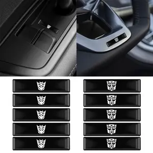 Transformers Car Long Drip Gel Decoration Trim, Optimus Prime & Bumblebee Design, Anti-Scratch Waterproof Adhesive Strip, Universal Fit