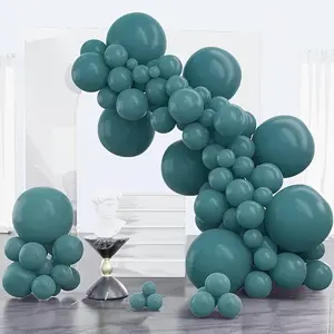 PartyWoo Slate Blue Balloons 100 pcs Different Sizes of 18 12 10 5 Inch Dusty Blue Green Boho Dark Teal Balloon Arch Kit Garland for Graduation Baby Shower Birthday Party Decorations Blue-F22