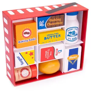 212 MAIN Bakers Mart Ingredient Set (TEAT-030) - Safe Paint, Wooden Set for Birthday Cake Preparation, Household Appliance Accessory