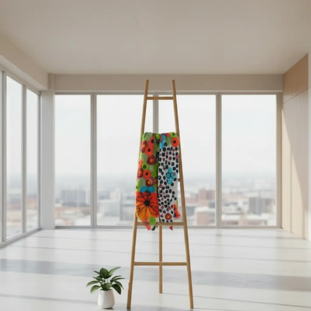 Spotted Merino & Silk Wool Felt Scarf