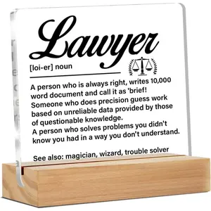 Acrylic Law Office Decorative Sign - Graduation Gift for Lawyers, Clear Desk Decor，Law School Graduation Gifts