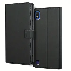 For Samsung Galaxy A10 / Galaxy M10 Case With Kickstand PU Leather Card Slot Black Wallet Flip Protective Phone Case Cover