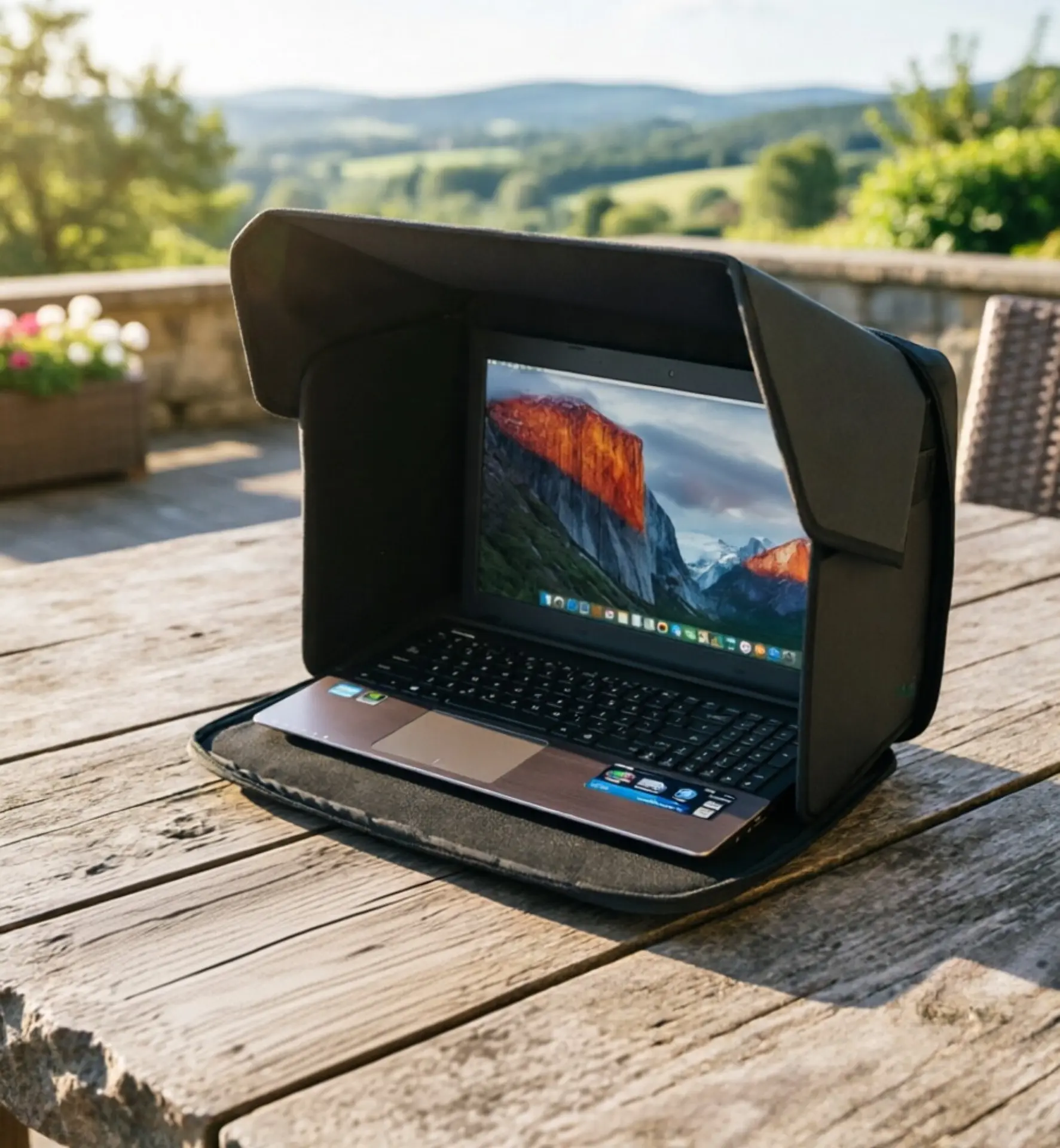 Outdoor Laptop Sunshade-Privacy Shield, Foldable Portable Protective Cover for Sports & Outdoor Use