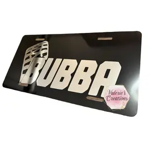 Bubba/Bubba Rig Black/Chrome License Plate with "BUBBA" Design