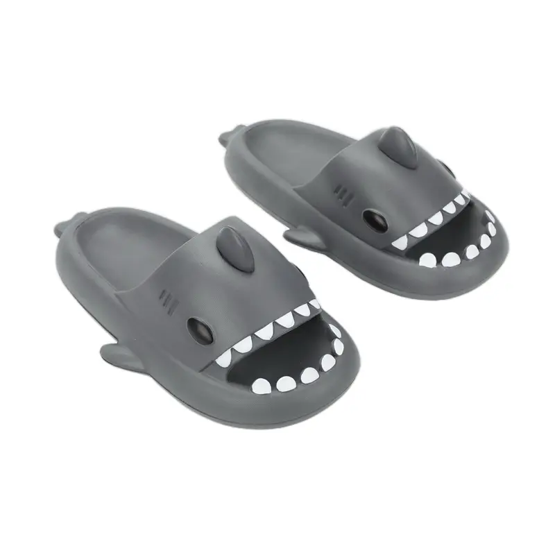 Gaatpot Women's Men's Shark Slides Cloud Slippers Summer Open Toe Slide Sandals with Cushioned Thick Sole Gray Design
