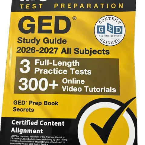 UPDATED 2026-2027 GED All Subjects 7th Edition Soft Cover Workbook -  3 Practice Tests, Up-to-Date Content, Video Tutorials, Exam Review Book, Comprehensive Preparation, Learning Books to Enhance Understanding