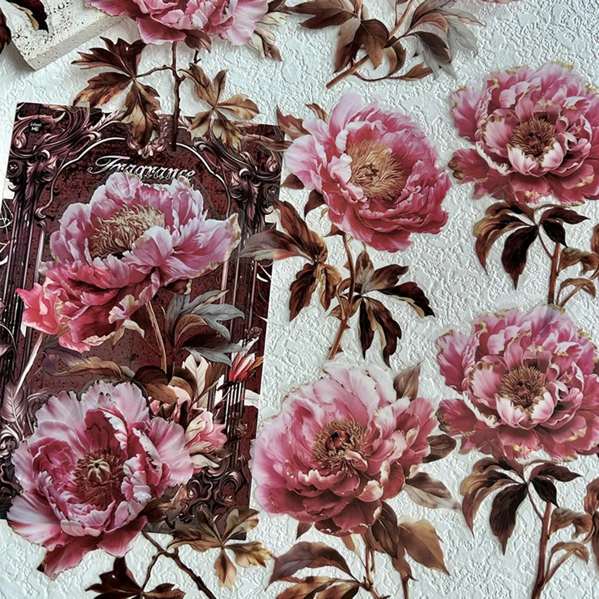 Vintage Flowers Stickers, 10 Sheets/pack Floral Stickers for Scrapbooking & Journal Making, DIY Decorative Stickers for Stationery Computer Water Bott