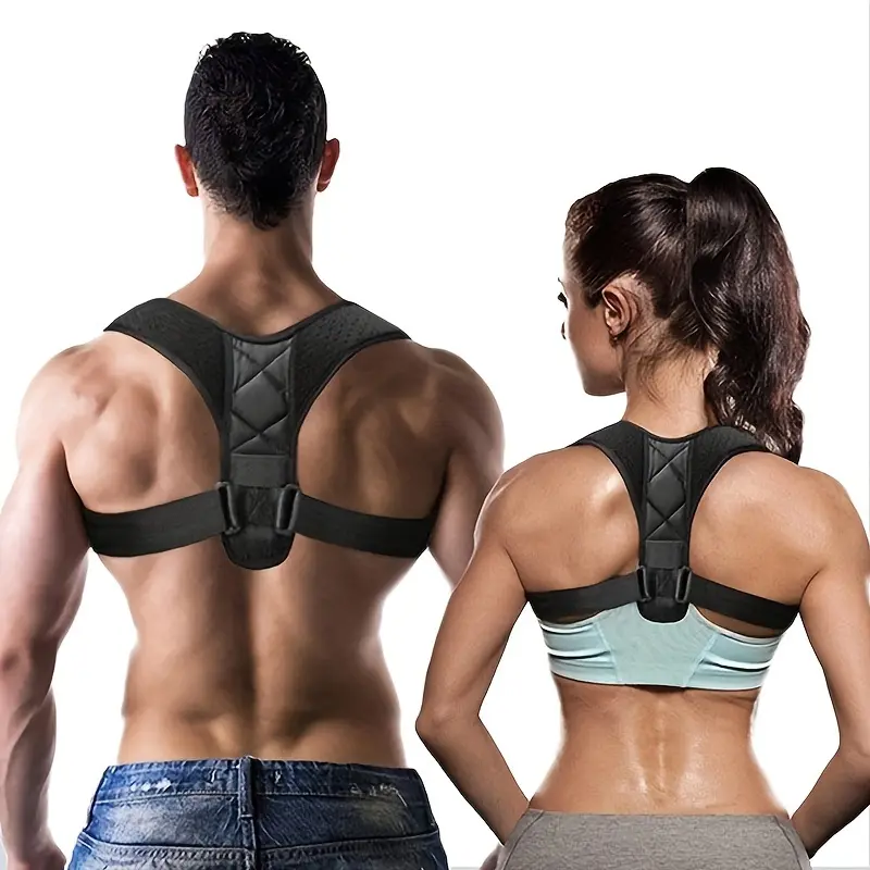 1pc Back Brace Posture Belt for Women And Men - Adjustable Upper Back Support And Shoulder Back Strap for Neck, Clavicle, Shoulder, Back Posture Support - Breathable and Comfort
