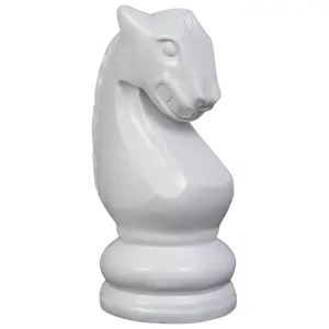 MegaChess 28 Inch White Fiberglass Knight Giant Chess Piece