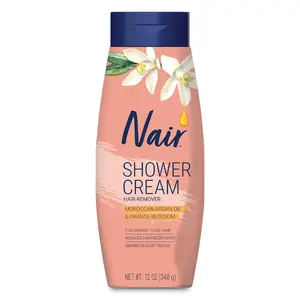 Nair Shower Cream Hair Remover with Moroccan Argan Oil and Orange Blossom, Body Hair Removal Cream for Women, 12 oz