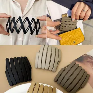 [5 Pcs in Pack] Retractable Pocket Hair Bands - Spring Wavy Foldable Headbands, No-Slip & Adjustable! Compact Portable Hair Hoops |Washing, Makeup, Travel & Outdoor Use | Hair Accessories (Random Non-Repeat Colors) Silk Elastic Satin Scrunchies braid zag