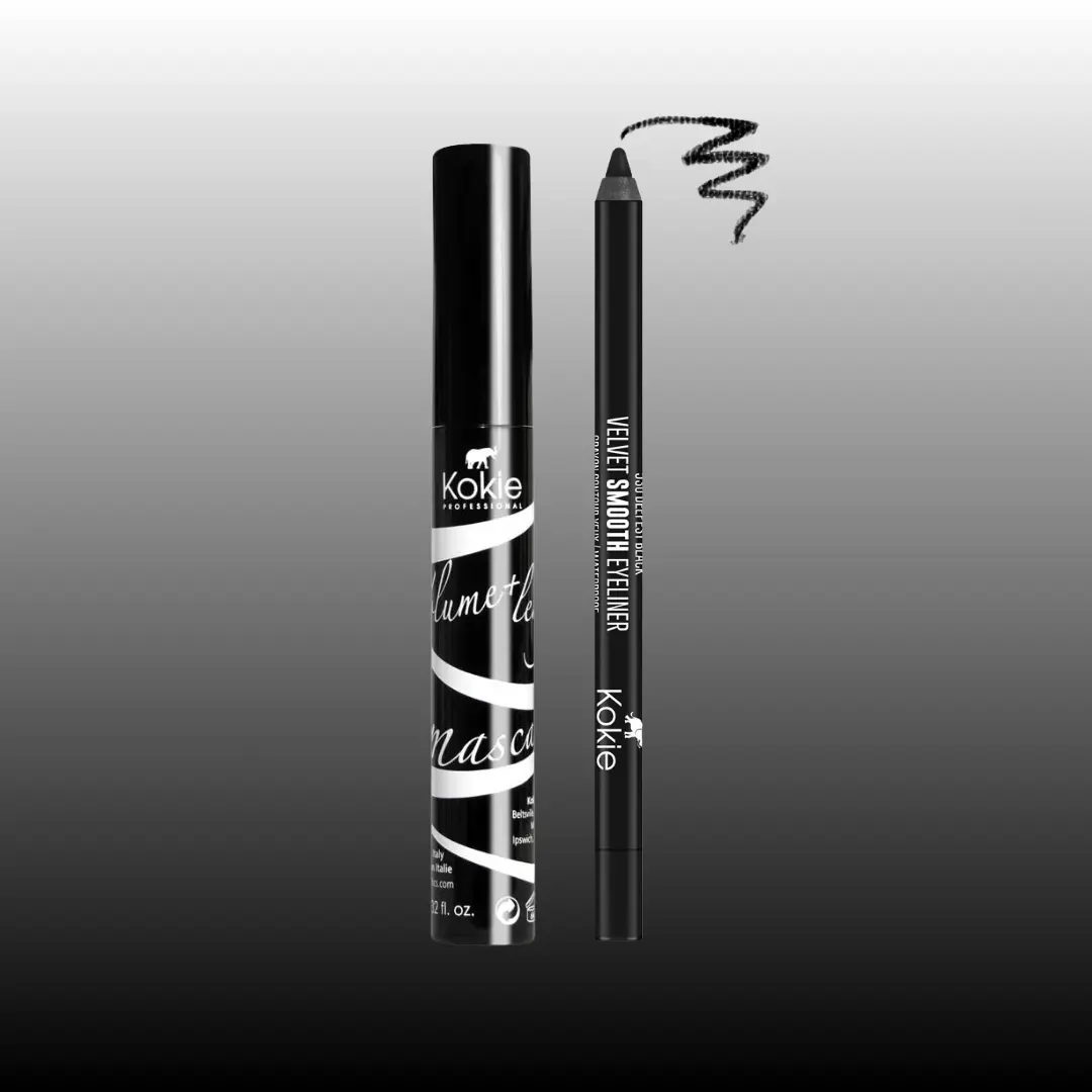 Kokie Professional Volume + Length Mascara & Eyeliner Pencil Bundle