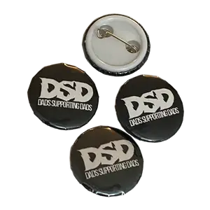 Dads Supporting Dads Pins 1.25 inch Black Round Buttons with White Logo for Clothing Accessories