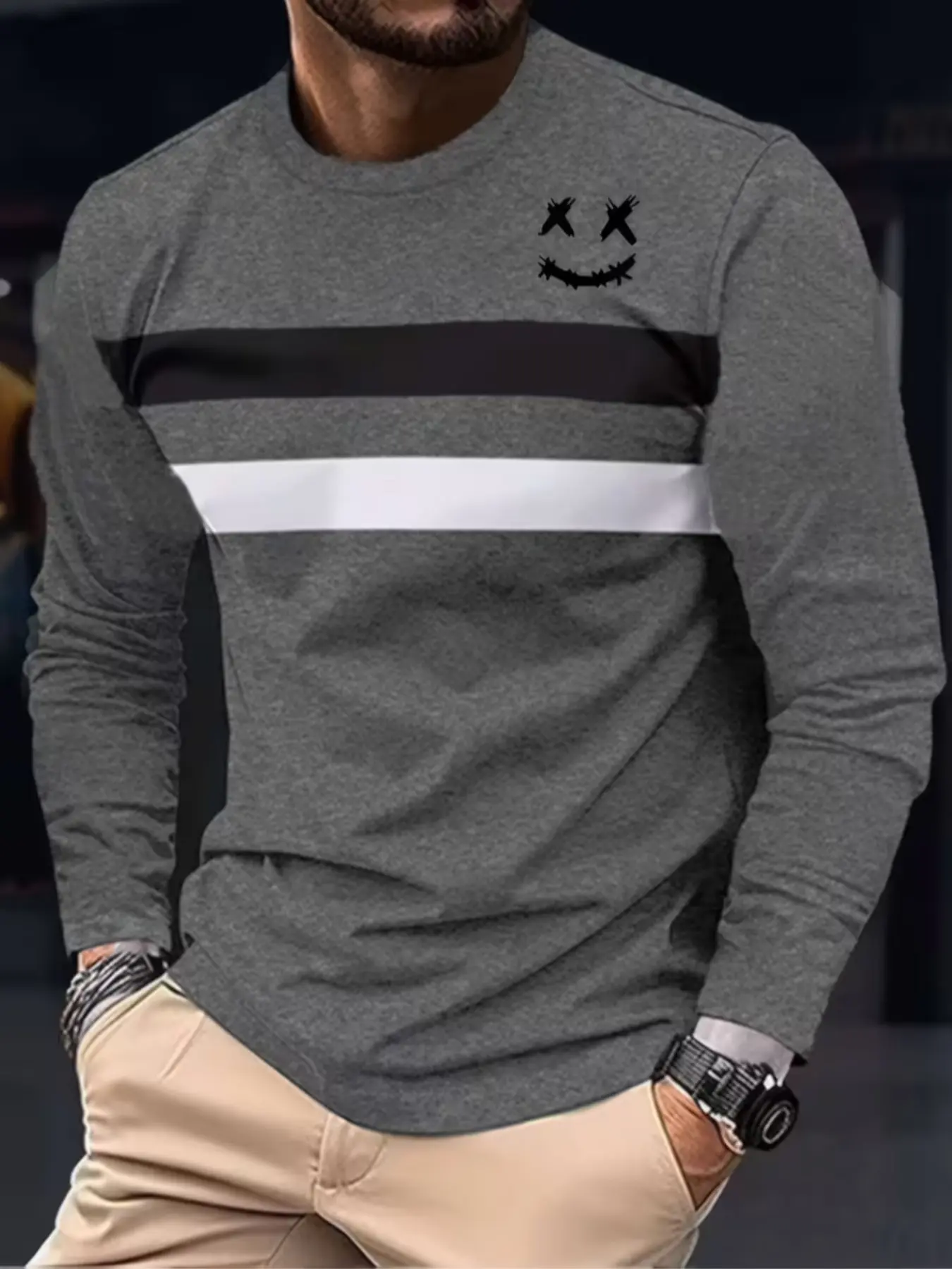 Men's Lightweight Long Sleeve Shirt, Mustard Color Casual Top, Breathable Polyester Fabric, Suitable for Daily & Formal Occasions
