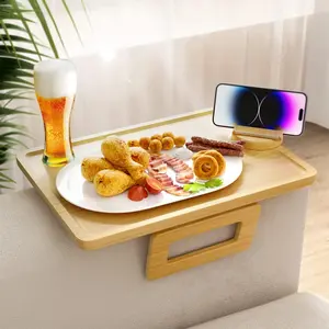 Couch Arm Tray Table Sofa Arm Clip, Armrest Tray Table Suitable for Home Drinks/Fast /Fruit Etc, Large Size Multi-Function (360? Rotating Stand A)
