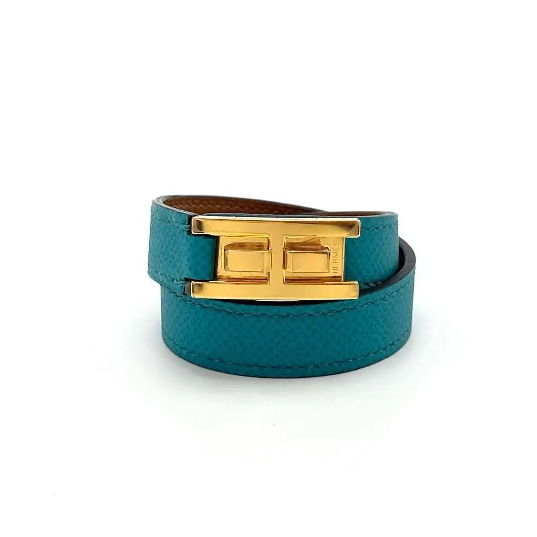 Pre-owned Hermès Colorblock Double Tour Bracelet, Size:T1, SZ3102602015286