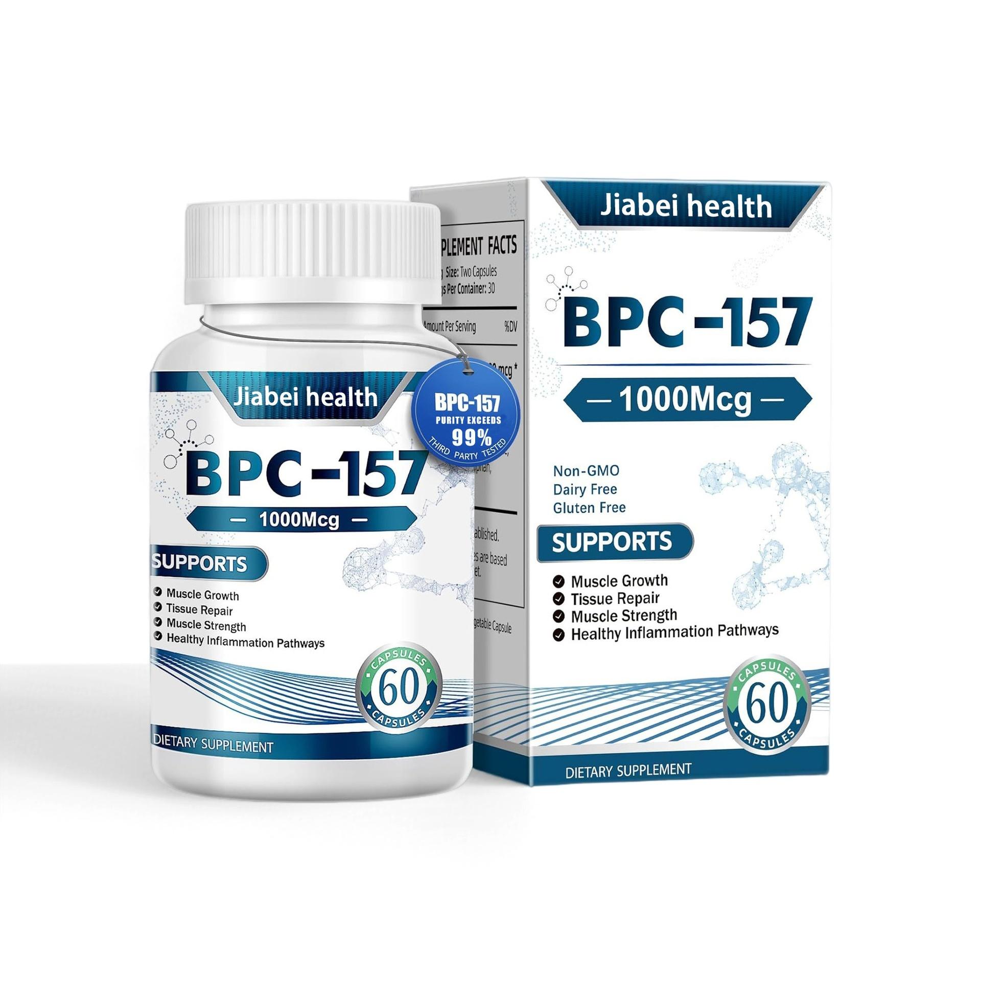 BPC-157 Peptide 1000mcg High Potency Supplement for Gut Joint & Muscle Support 60 Non-GMO Capsules for Fitness Enthusias